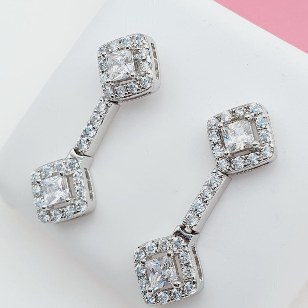 "925 Sterling Silver Cubic Zirconia Earrings, U19254707